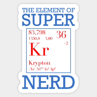 The Element of Super Nerd Sticker